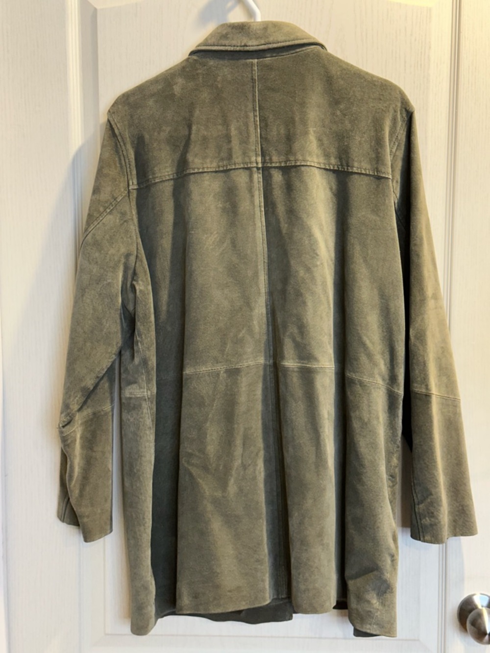 Denver Hayes Olive Green Suede Button-Front Jacket - Picture 4 of 13